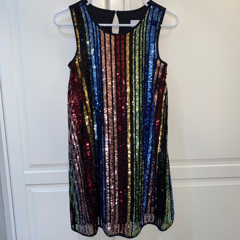 BCBGirls Multicolor Sequin Striped Party Dress